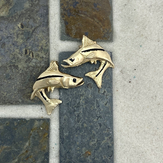 14k Yellow Gold Snook Post Earrings - DePaulas