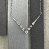 14k White Gold Diamond V .44cttw Necklace