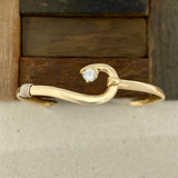 14k 2-Tone Gold Hand Made Hook With Diamond .25ct Bracelet