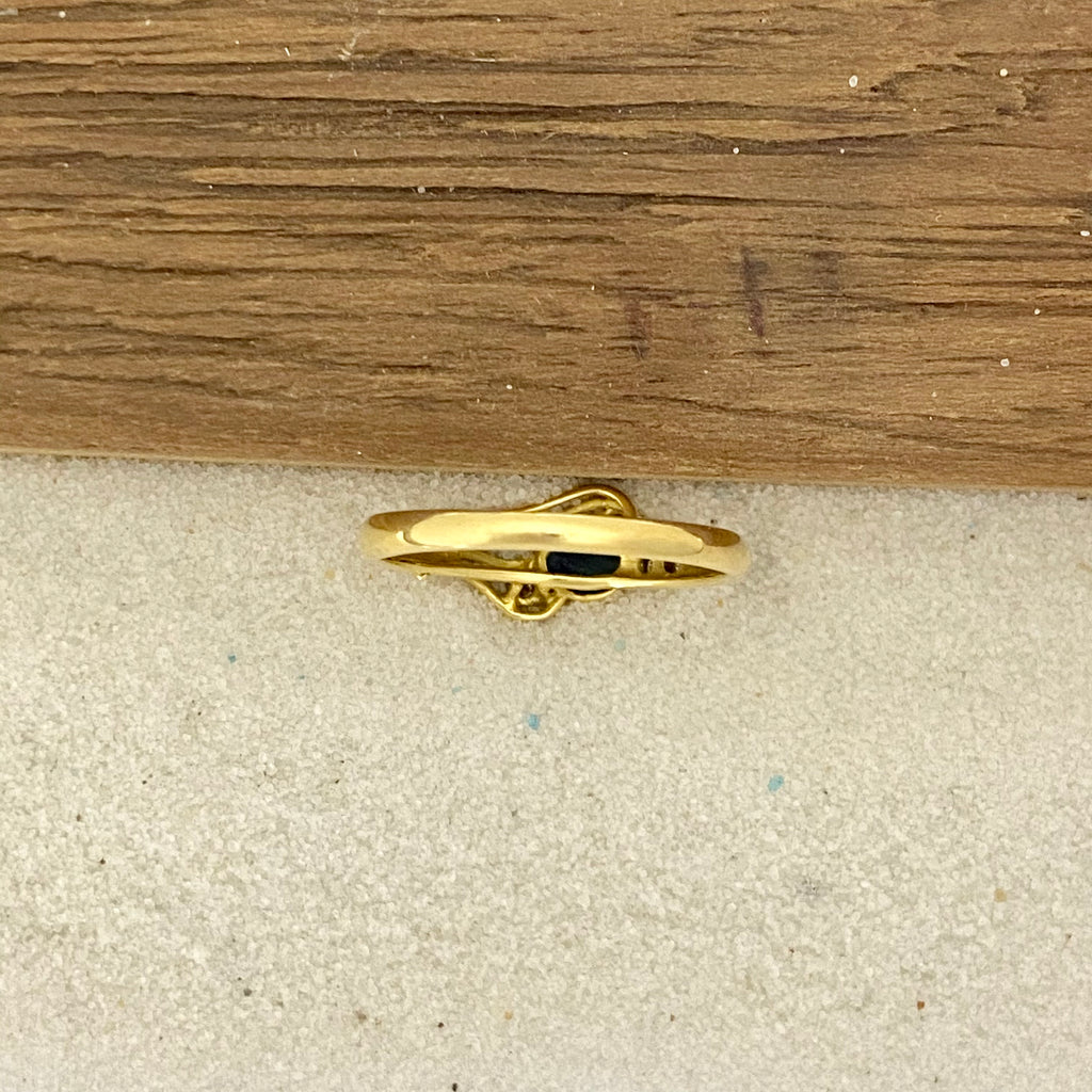 14K 2-Tone Gold Sapphire .17cttw Hook Pendant
