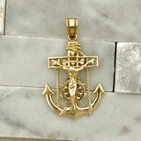 14k Yellow Gold Mariners Cross Pendant