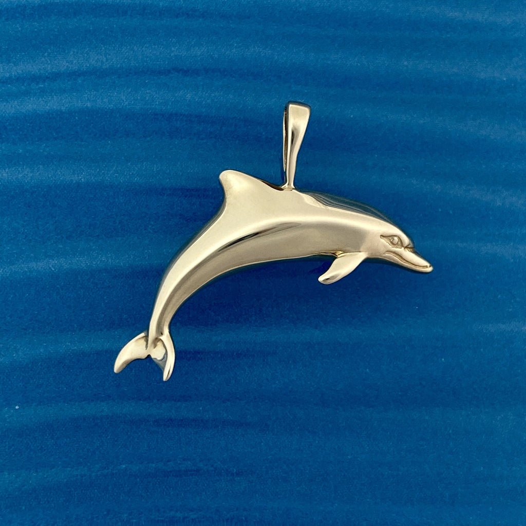 14k Yellow Gold Dolphin Pendant - DePaulas