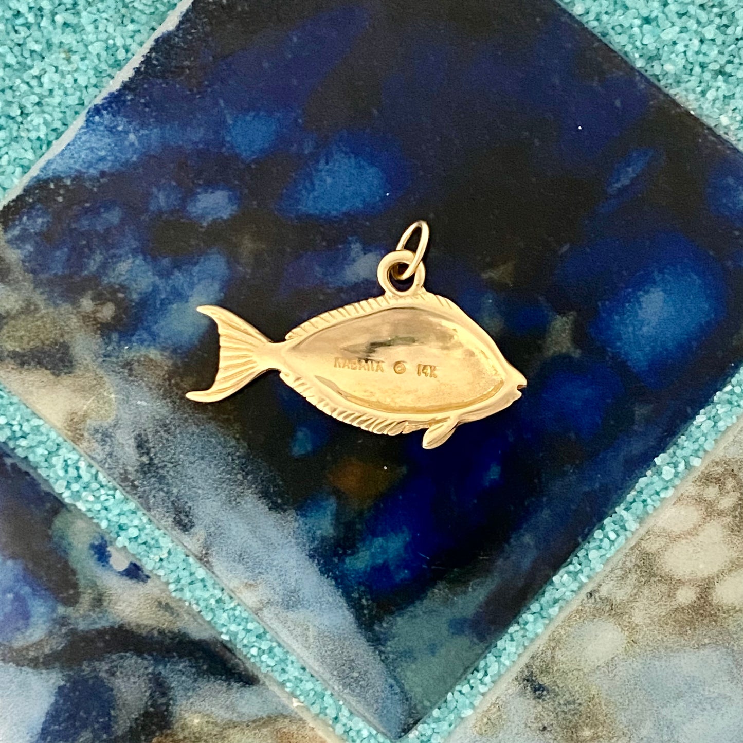 14k Yellow Gold Tang Fish Pendant