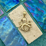 14k Yellow Gold Octopus Pendant