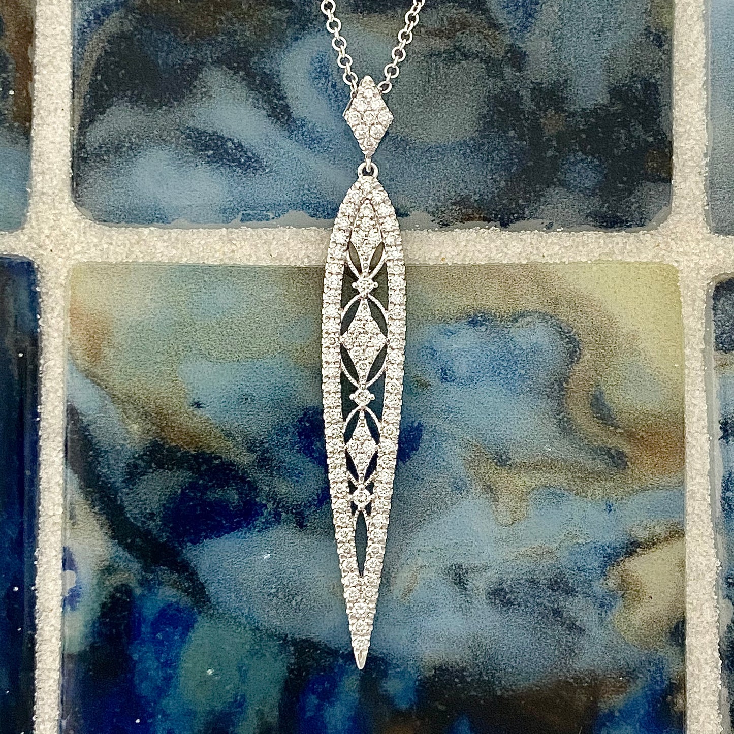 14k White Gold Diamond .48cttw Necklace