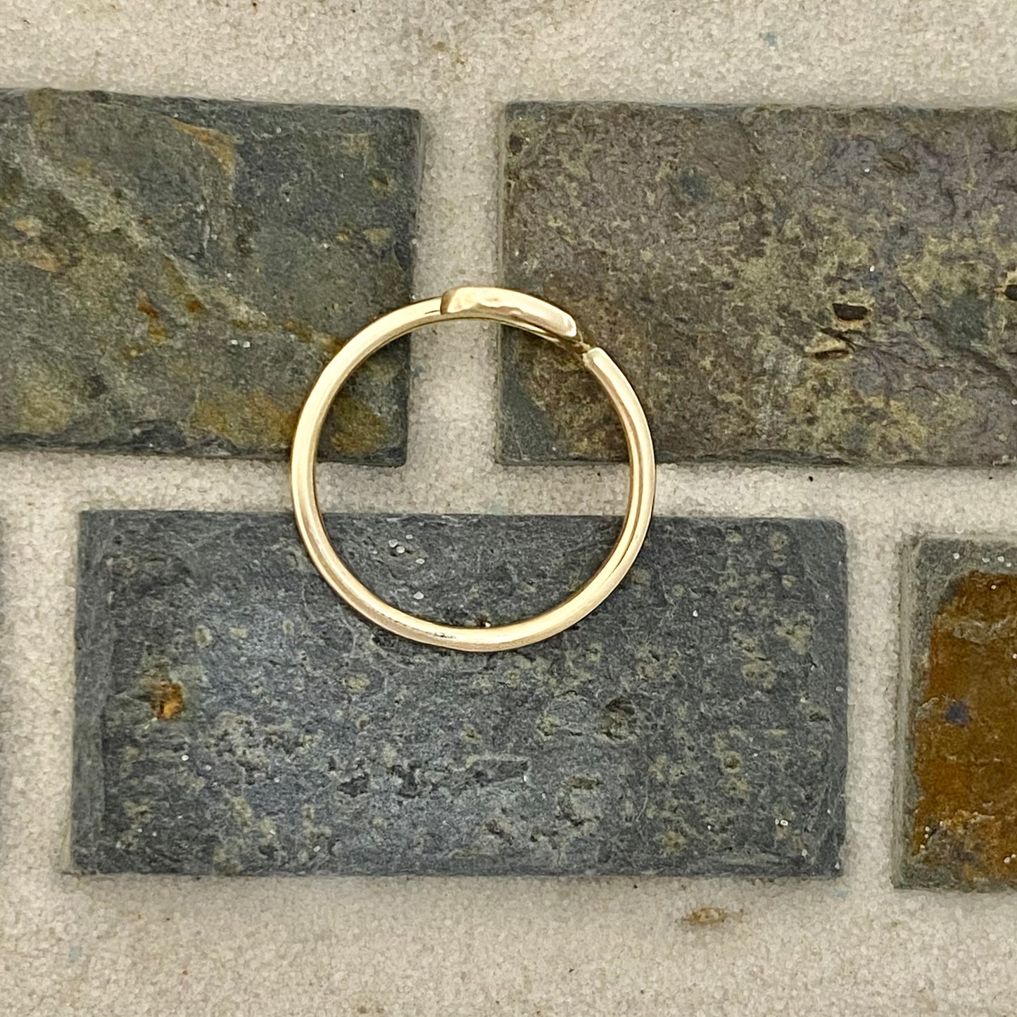 14k Yellow Gold Hand Made Hook Ring Size 4 1/2
