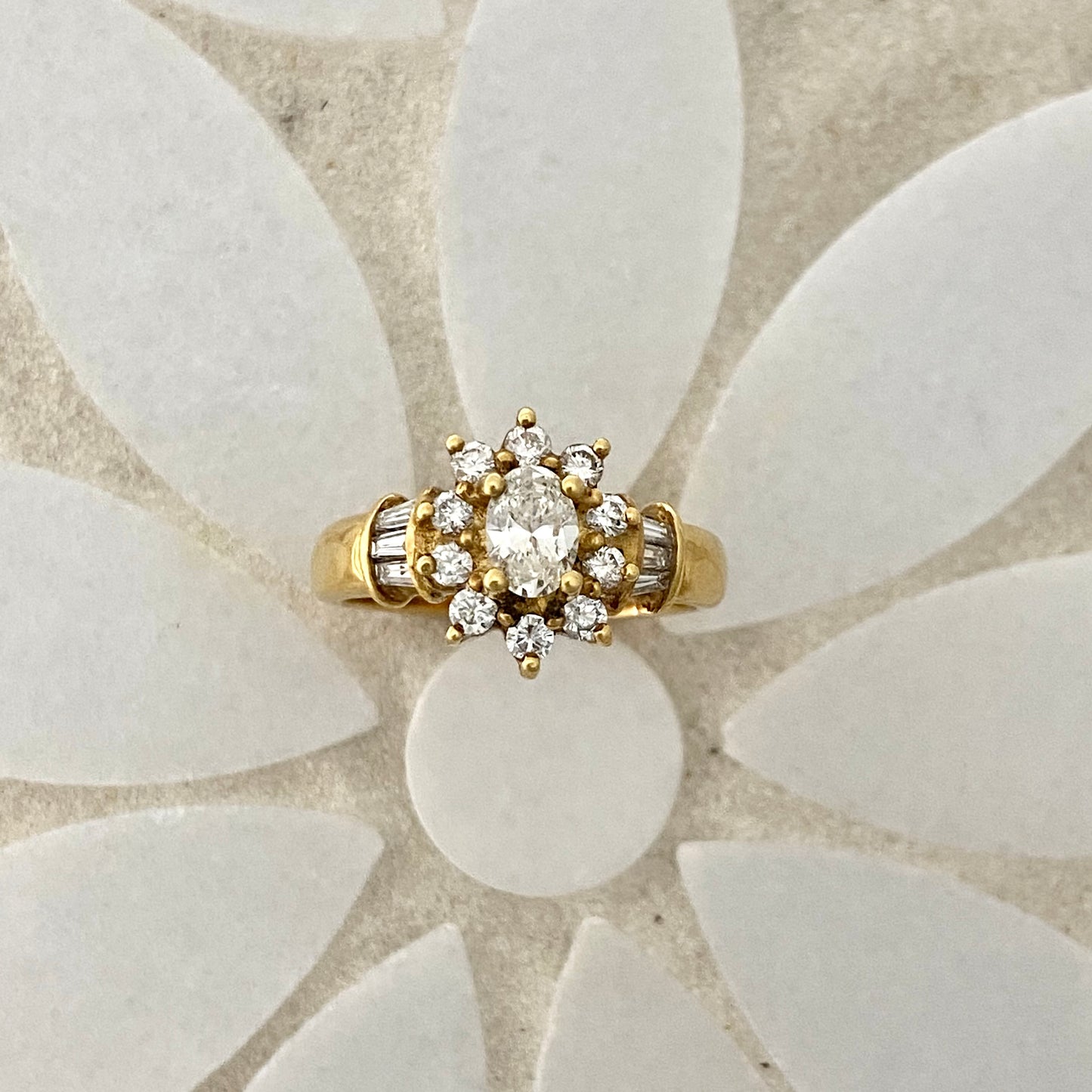 18k Yellow Gold Diamond .97cttw Ring Size 6