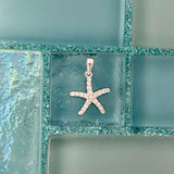 14k White Gold .13cttw Diamond Starfish Pendant