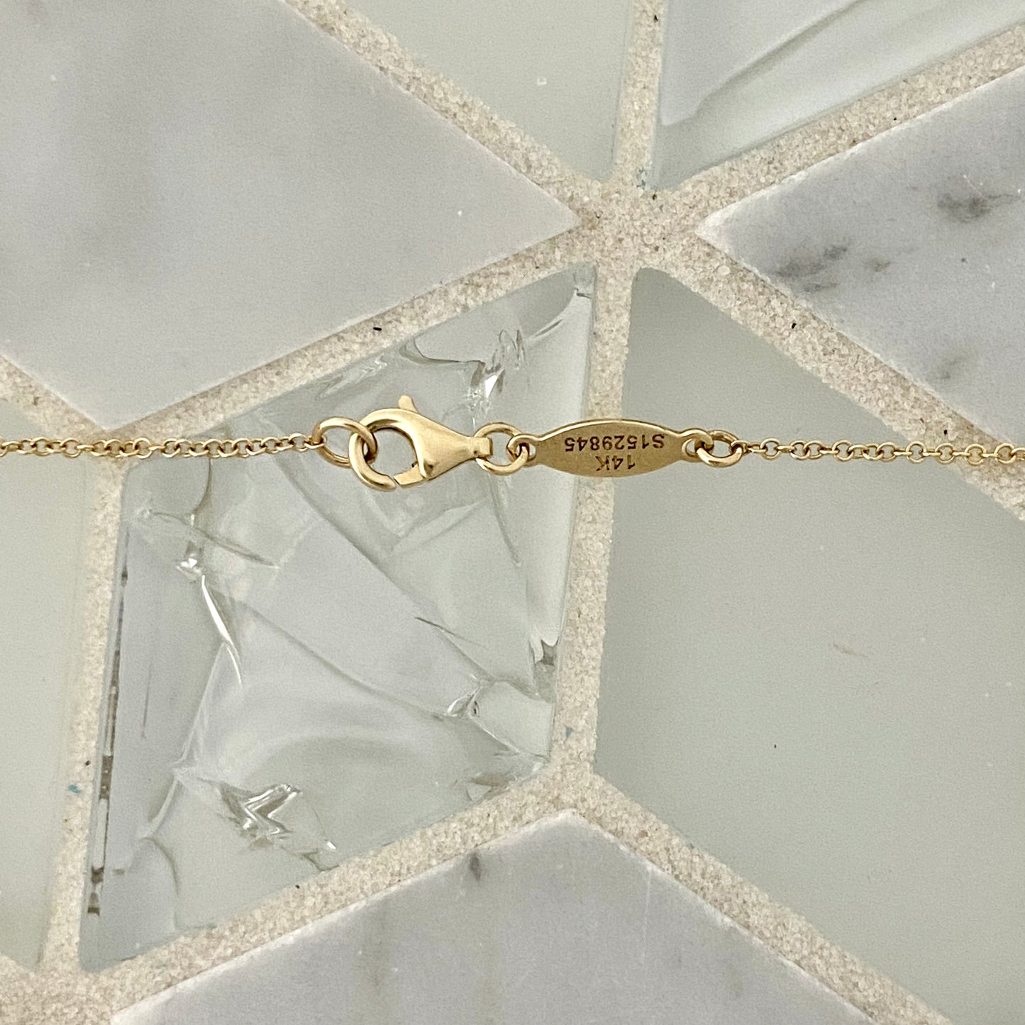 14k Yellow Gold Diamond .18cttw Spike Starburst Necklace 17.5”