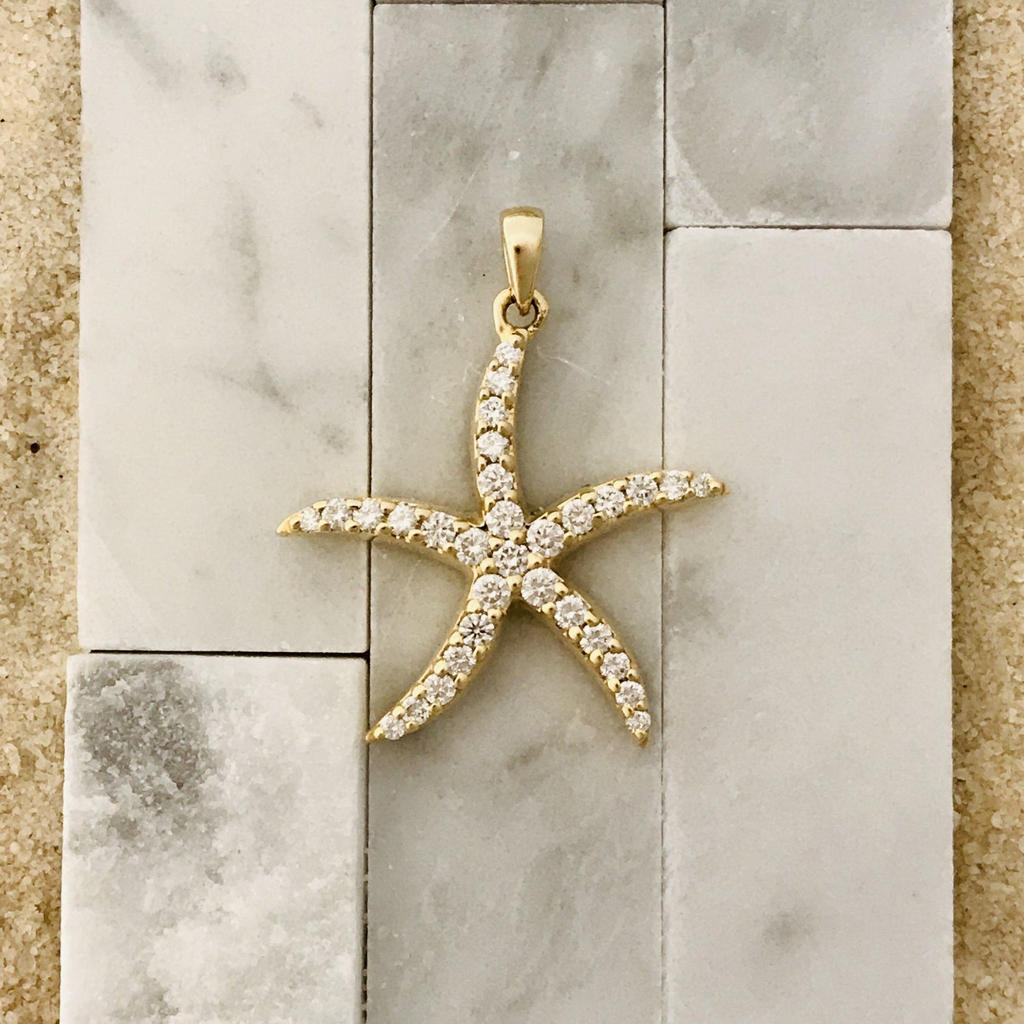 14k Yellow Gold .75ct Diamond Starfish Pendant - DePaulas