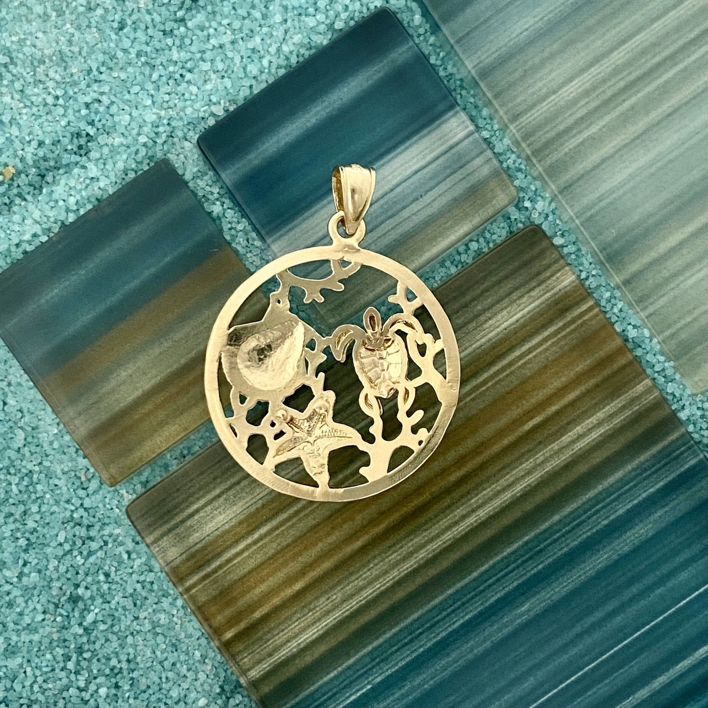 14k 2-Tone Sea Life Pendant