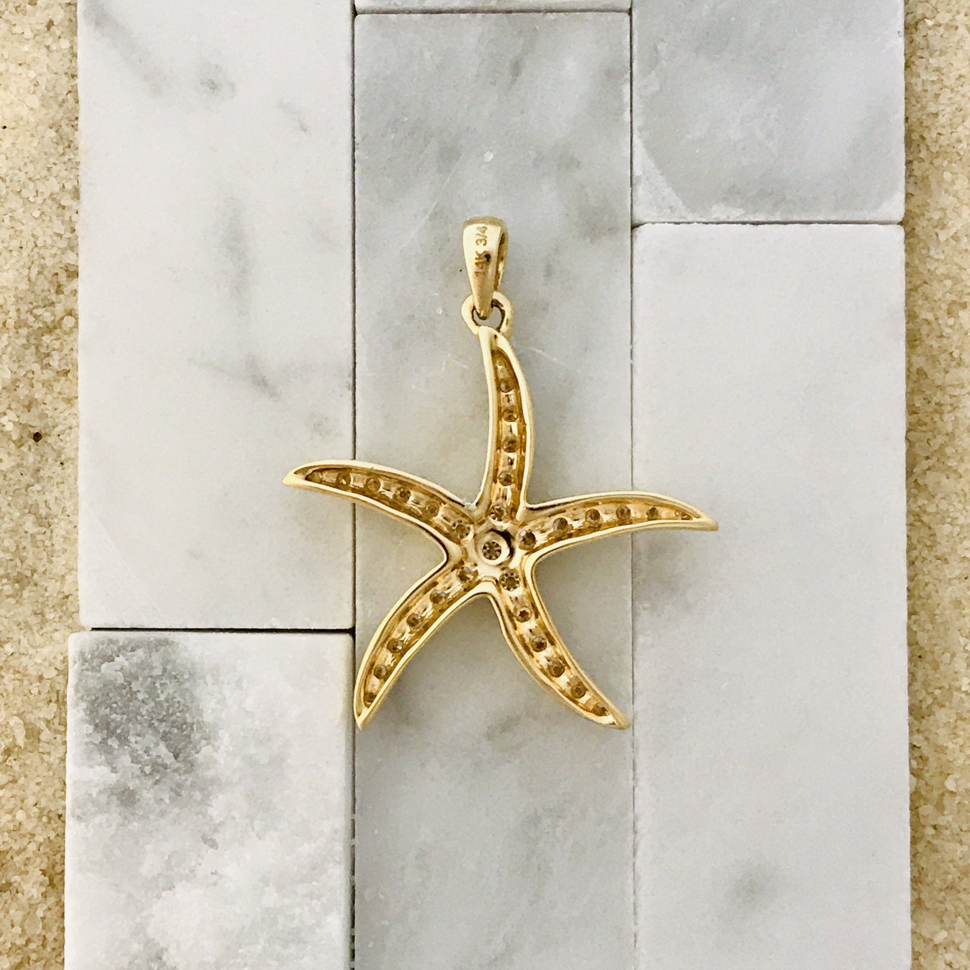 14k Yellow Gold .75ct Diamond Starfish Pendant - DePaulas