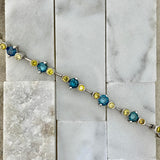 14k White Gold Blue And Yellow Diamonds 2.50cttw Bracelet 7 1/4”