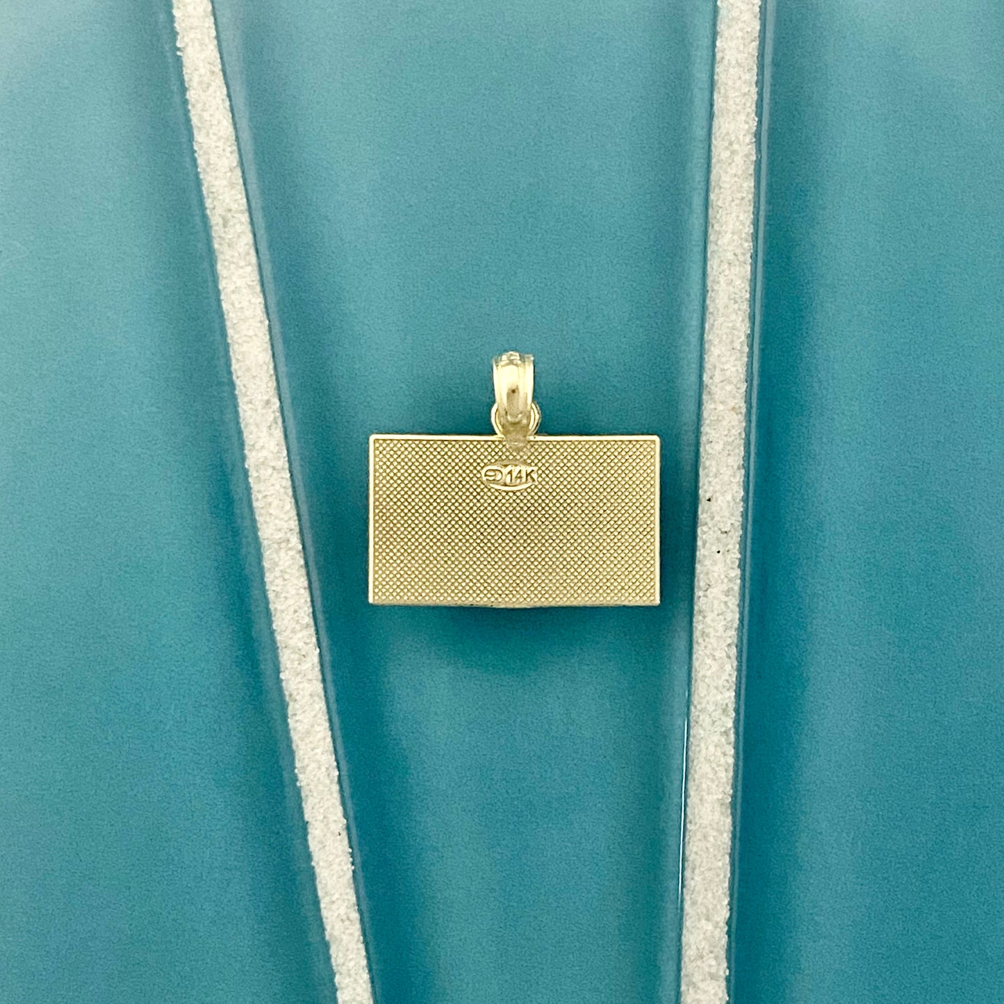 14k Yellow Gold Enamel Diver Flag Pendant - DePaulas
