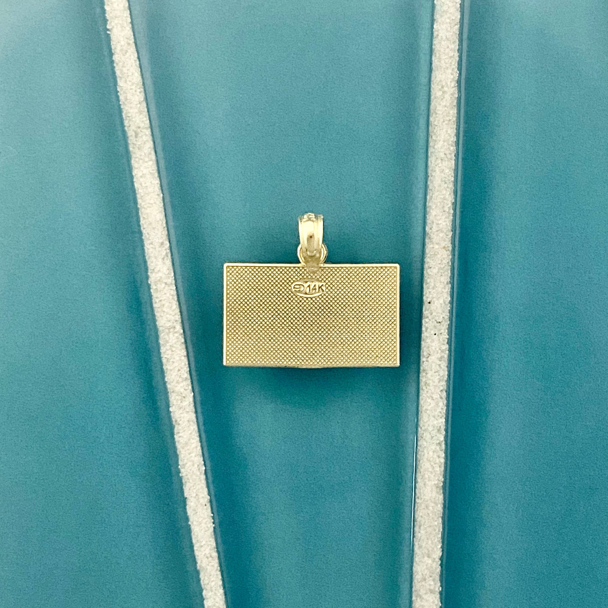 14k Yellow Gold Enamel Diver Flag Pendant - DePaulas