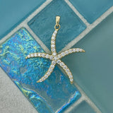 14k Yellow Gold Diamond 1cttw Starfish Pendant