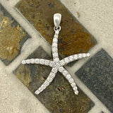 14k White Gold 1.50cttw Diamond Starfish Pendant