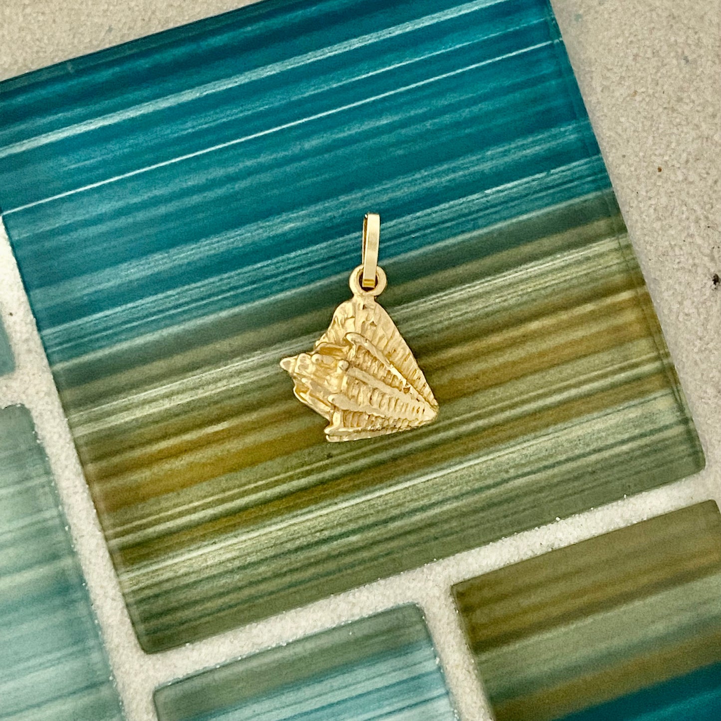 14k Yellow Gold Small Conch Pendant