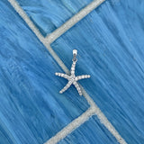 14k White Gold Diamond .25cttw Starfish Pendant