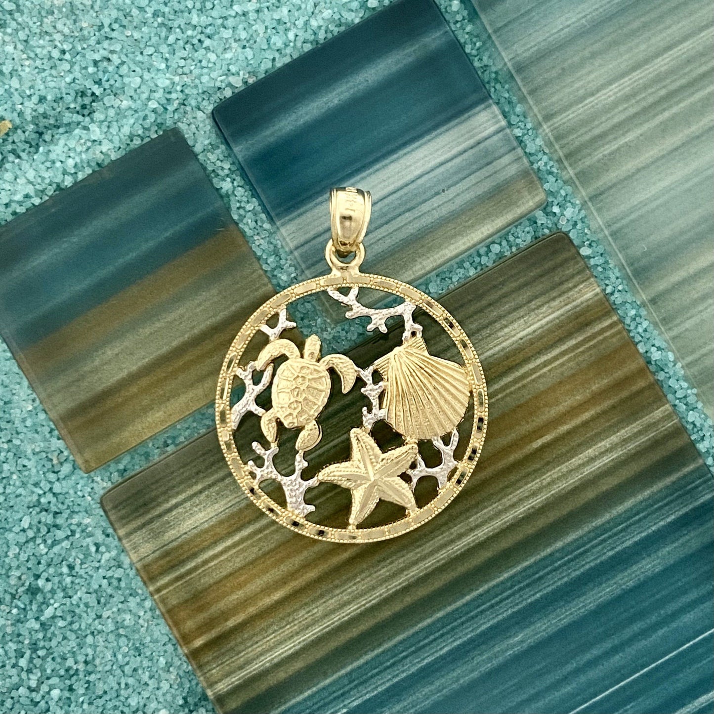 14k 2-Tone Sea Life Pendant