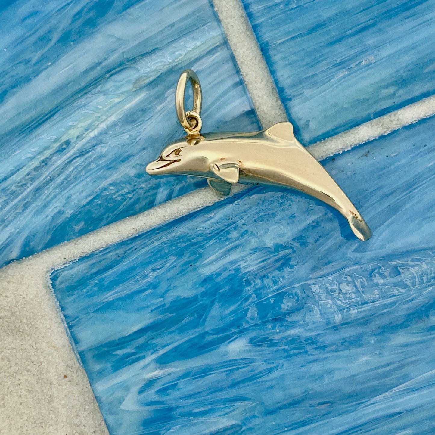 14k Yellow Gold Double Sided Dolphin Pendant - DePaulas