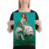 Mermaid on a Manatee Fine Art Print