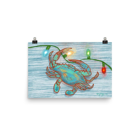 The 2020 DePaula Christmas Fine Art Print Crab-mas Lights