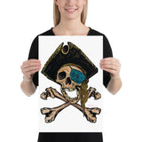 One-Eyed Pirate Crossbones Jolly Roger Print